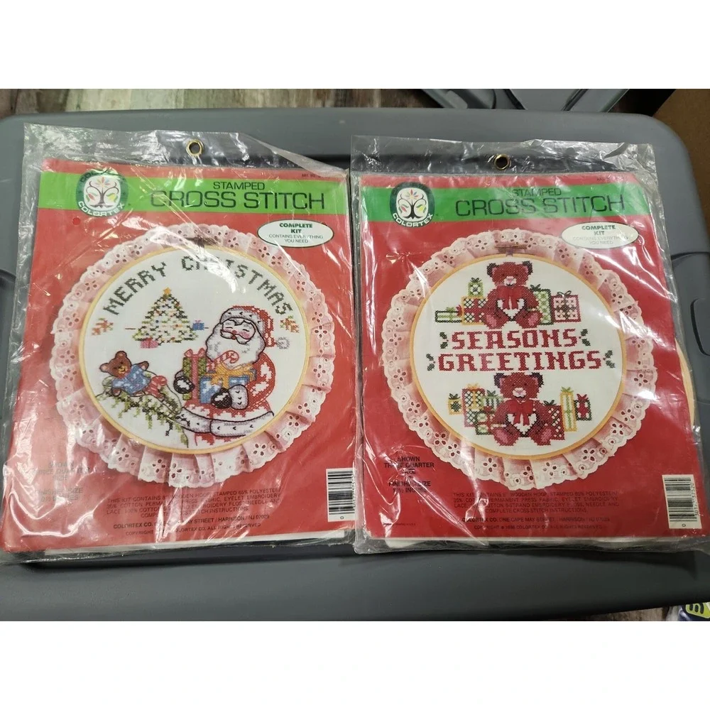 Vintage cross stitch 2  complete sets  Christmas  Seasons greetings New